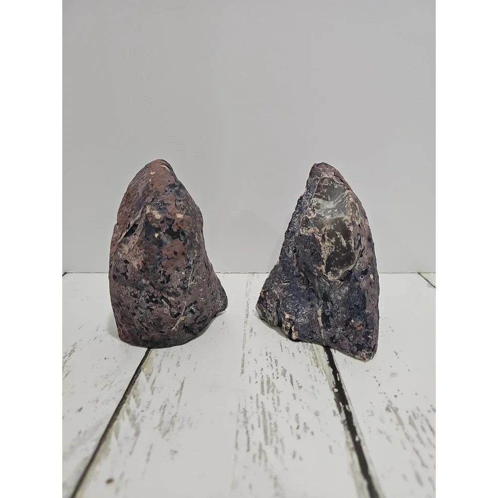 Teal Blue Agate Geode Bookends